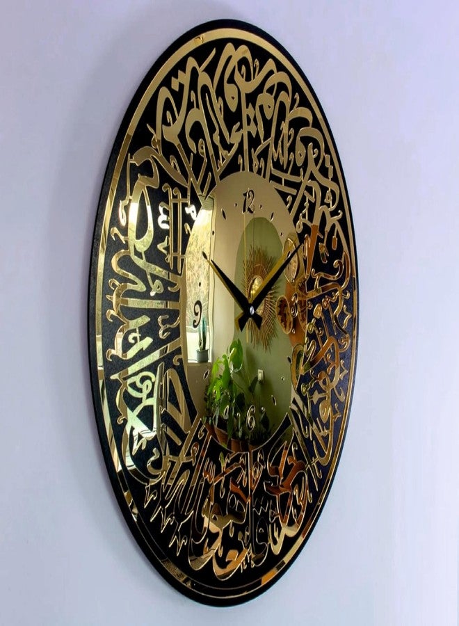 DREAMNILAYAM Surah Al Ikhlas Acrylic Islamic Analog Wall Clock for Living Room|Muslim Arabic Islamic Wall Watch Big Size for Home Decor|Islamic Decorative Items,Perfect for Gifts,12 Inch ,30 cm,Gold - Image 3